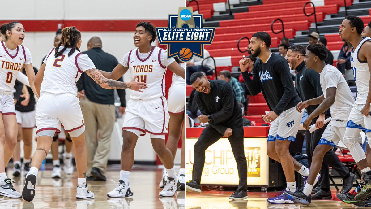 goccaa's tweet photo. NCAA Elite Eight Information - CCAA Teams

WBB: #3 @TorosAthletics vs. #6 @CatawbaIndians
Monday, Mar 20, 10am PST
Watch: https://t.co/CDv24kAybF

MBB: #4 @csusbathletics vs. #5 @LMUrailsplitters
Tuesday, Mar 21, 6:30pm PST
Watch: https://t.co/pFjmRfN27S

#GoCCAA #CCAAhoops https://t.co/MfcOITc8JR