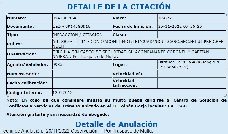 Apolo10's tweet photo. @ANT_ECUADOR una multa que se encuentra anulada en la ATM en noviembre 2022 me aparece ahora como pendiente de pago en el sistema de la ANT y no puedo matricular vehiculos a mi nombre, ya tengo una semana con esto, por favor su ayuda https://t.co/njCnI3tl3H
