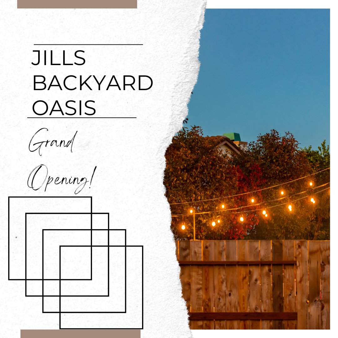 JillBackyard's tweet image. Coming Soon, be on the lookout for Jill's Backyard Oasis grand opening! #backyarddecor #backyard #patiodecor #backyarddesign #homedecor #patio #backyardgoals #outdoordecor #outdoorliving #garden #outdoordesign #homeandgarden #decor #homeinspiration #patiogoals #backyards #otwotf