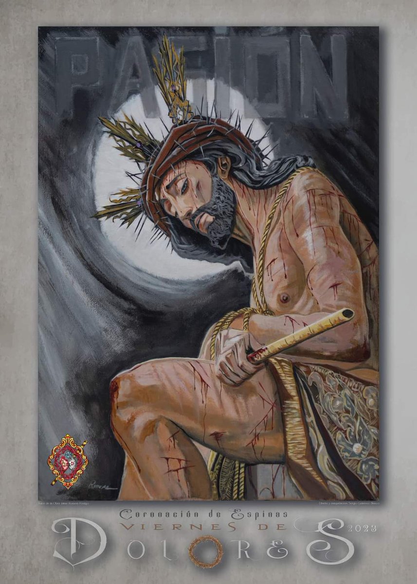 "CORONACIÓN DE ESPINAS. VIERNES DE DOLORES 2023"

Cartel anunciador de nuestra primera salida procesional del Viernes de Dolores por las calles de San Fernando, obra de D. Jaime Romera Postigo y diseño de N.H.D. Sergio Gutiérrez Blanco.