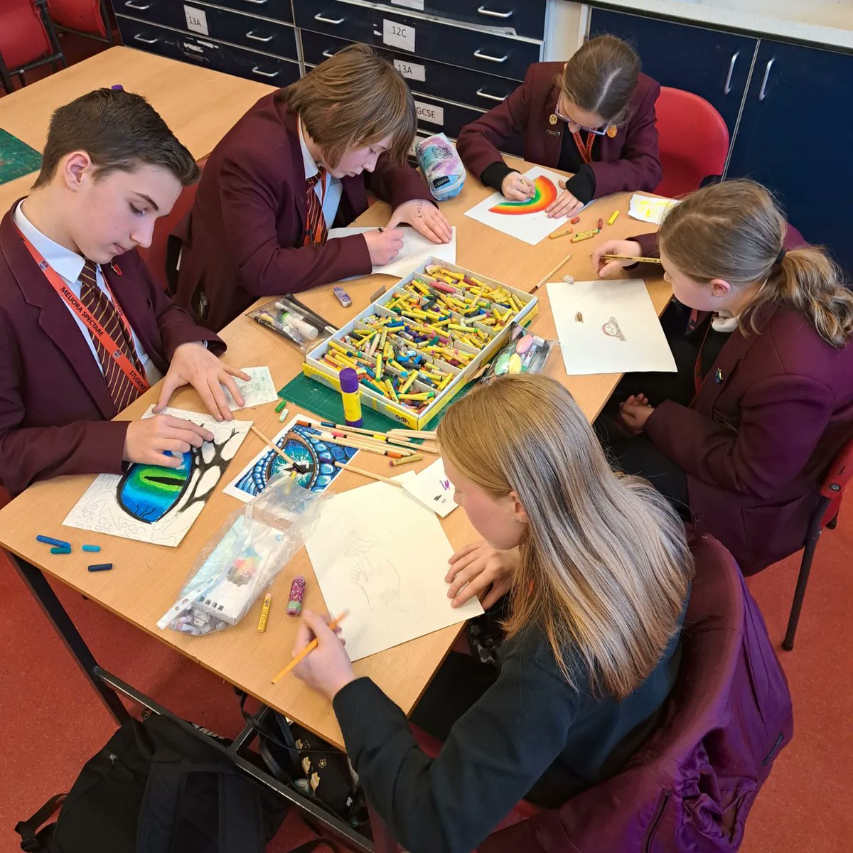 Our Wednesday art clubbers!
Come along and complete any homework, try new materials and ideas, create cards or gifts for friends and family. 
For all years groups.
Creating is life! 
#teamwath #artclub #extracurricular #enrichment #design #afterschoolclub #growthmindset