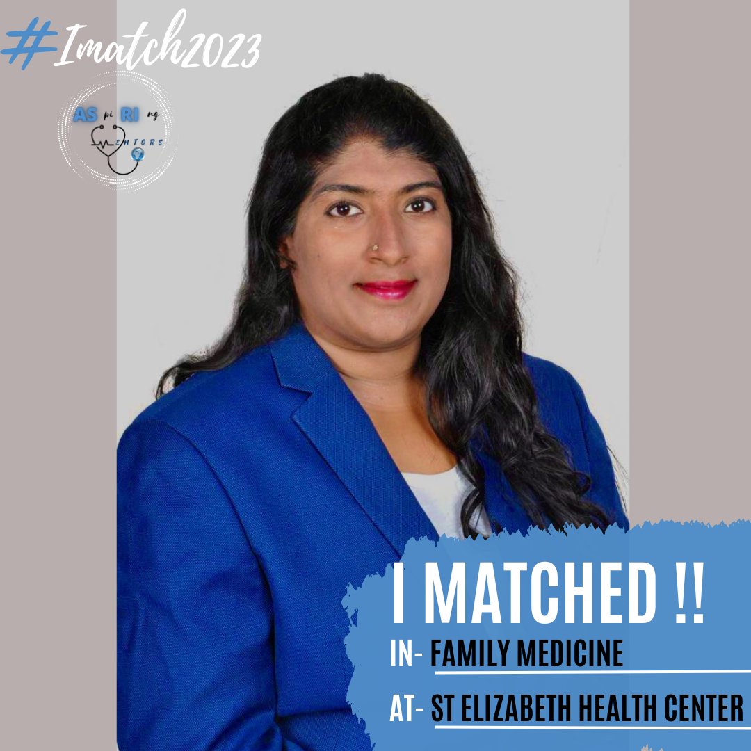Congratulations to our mentor Dr. Rupa Vijayan !! <a href="/rupalakshmi3/">Rupalakshmi Vijayan MD MS</a>  🥳
#match2023 #aspiringmentors #findamentorbeamentor