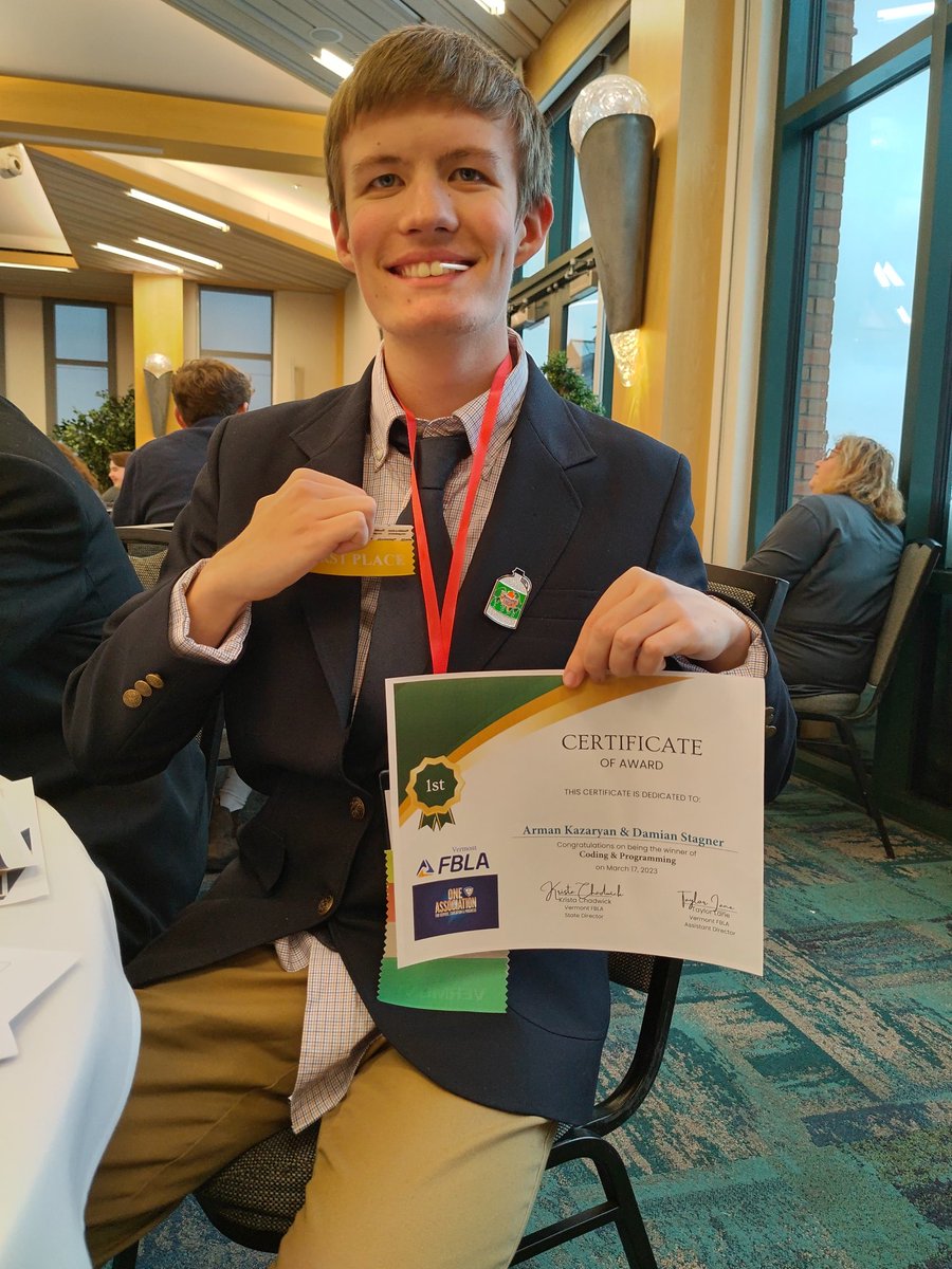 knwilson's tweet image. So proud of my student ANOTHER FIRST!! #VTED #RVTC2 #FBLAVT