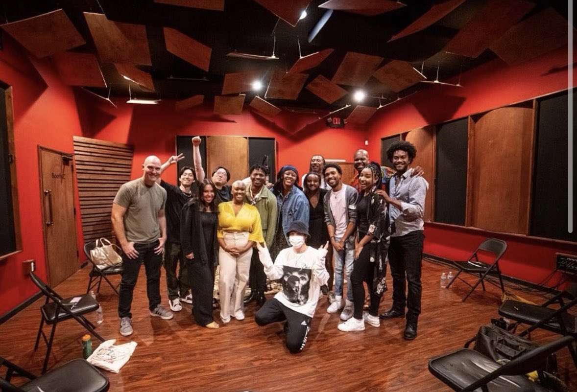 antwone_b's tweet photo. Yo! Being a part of a rockstar vocal choir for the super K-pop star #Jiminofbts doesn’t seem real. All I know is that I’m extremely grateful for this opportunity. 

#Jimin, you were a pleasure to work with. Don’t stop being cool. This music video is ❤️‍🔥🔥❤️‍🔥

#bts #btsnews #btsarmy https://t.co/RlA21V8Tx7