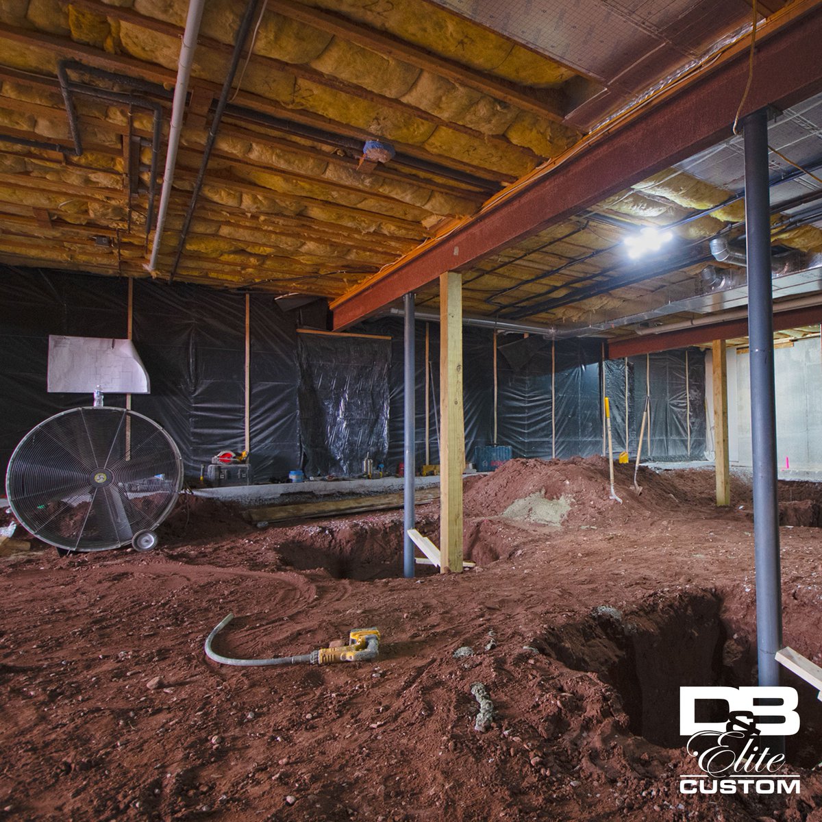 dbelitecustom's tweet photo. At the end of January, we started a unique basement remodel project that will include a golf simulator, a putting green, and a bar area once all is said and done! 

⛳ A challenge of this project? We had to disturb the foundation of the home – lowering the entire floor. https://t.co/2Pdq2A5diG