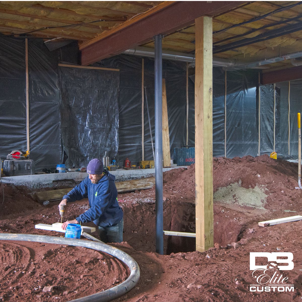 dbelitecustom's tweet photo. At the end of January, we started a unique basement remodel project that will include a golf simulator, a putting green, and a bar area once all is said and done! 

⛳ A challenge of this project? We had to disturb the foundation of the home – lowering the entire floor. https://t.co/2Pdq2A5diG
