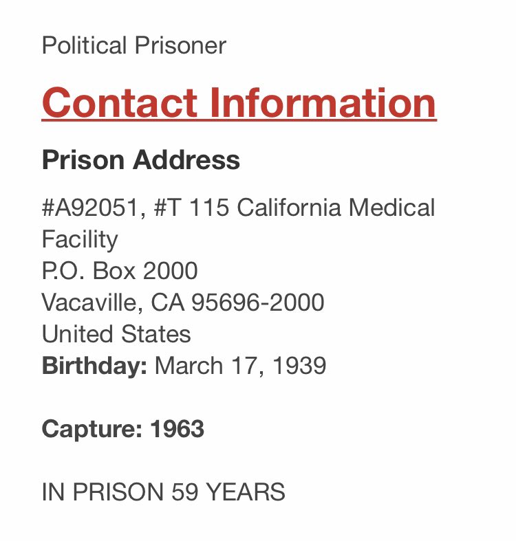 #RuchellMagee is a #PoliticalPrisoner he turns 84 years old today. He has been incarcerated since 1963. Please find it in your heart to grant a #PresidentialPardon to this #Elderly man. @POTUS @VP @ACLU @amnesty @UN @eji_org