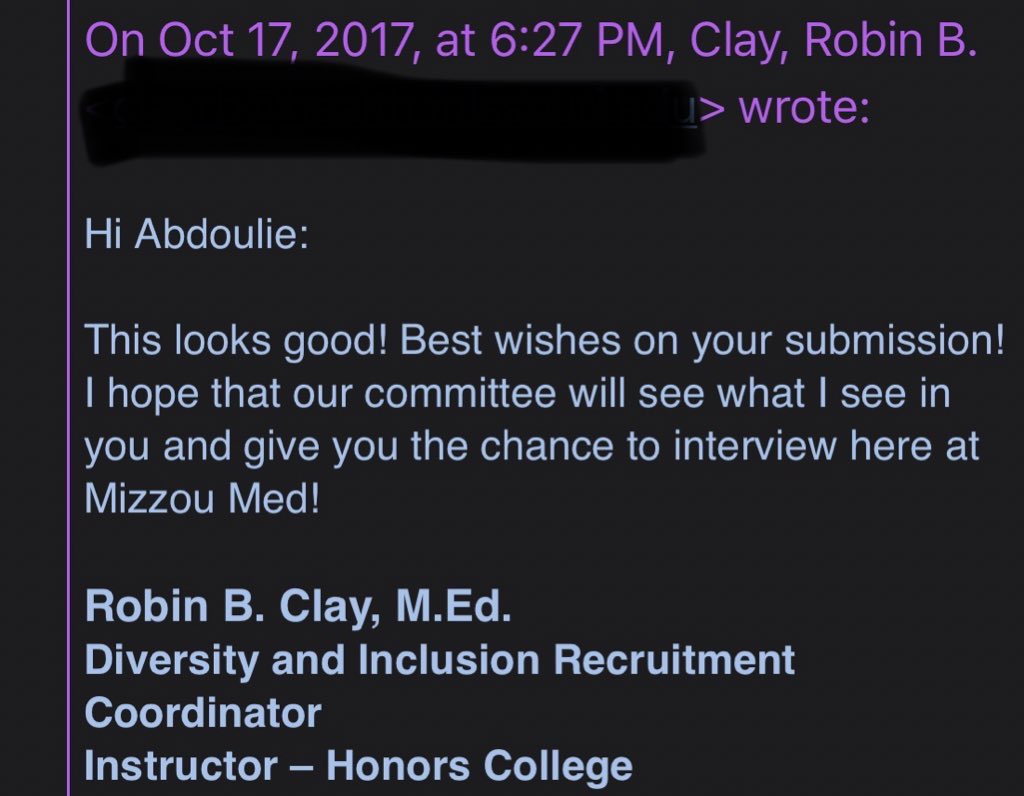 Abdoulie Njai, MD, MPH (@doulienjai) on Twitter photo Full circle moment... 5 years ago I was emailing <a href="/RClayEsq/">R. Blake Clay</a> just hoping I would get a medical school interview at Mizzou.
Today, I get to join the <a href="/MizzouOrthoRes/">Mizzou Ortho Residency</a> family! ππΏ Full circle moment... 5 years ago I was emailing <a href="/RClayEsq/">R. Blake Clay</a> just hoping I would get a medical school interview at Mizzou.
Today, I get to join the <a href="/MizzouOrthoRes/">Mizzou Ortho Residency</a> family! ππΏ