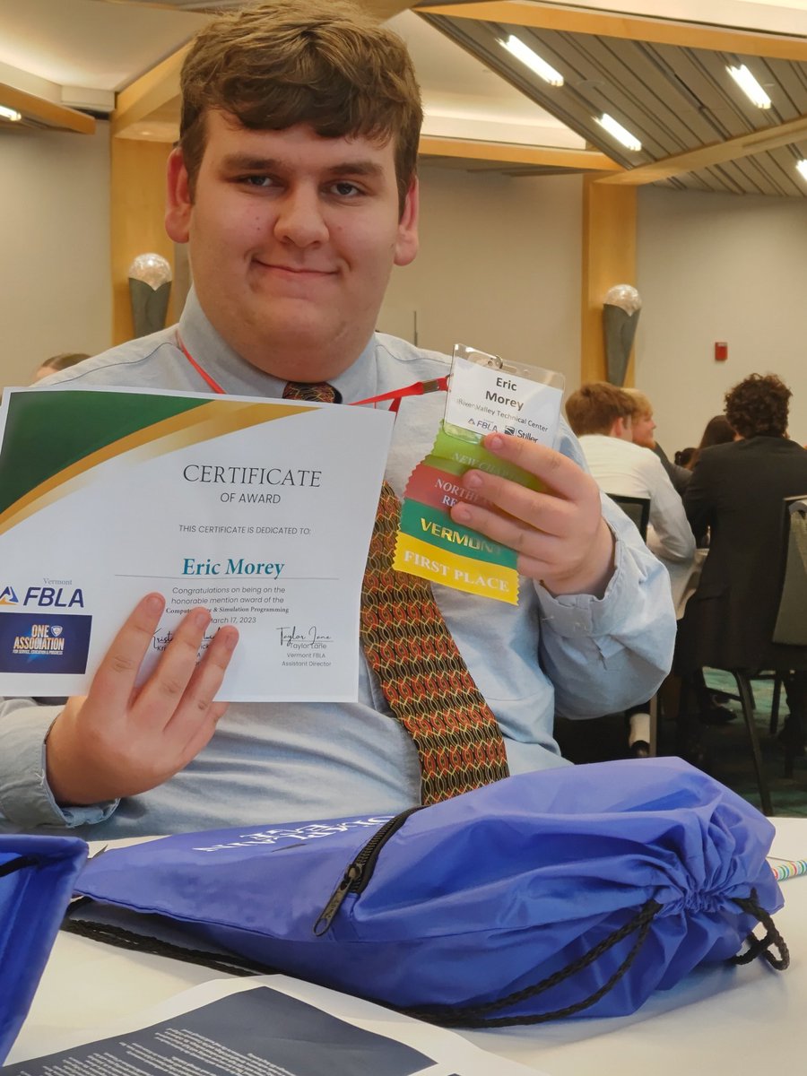 knwilson's tweet image. SO PROUD OF MY STUDENT! FIST PLACE! #FBLAVT #RVTC2 #VTED