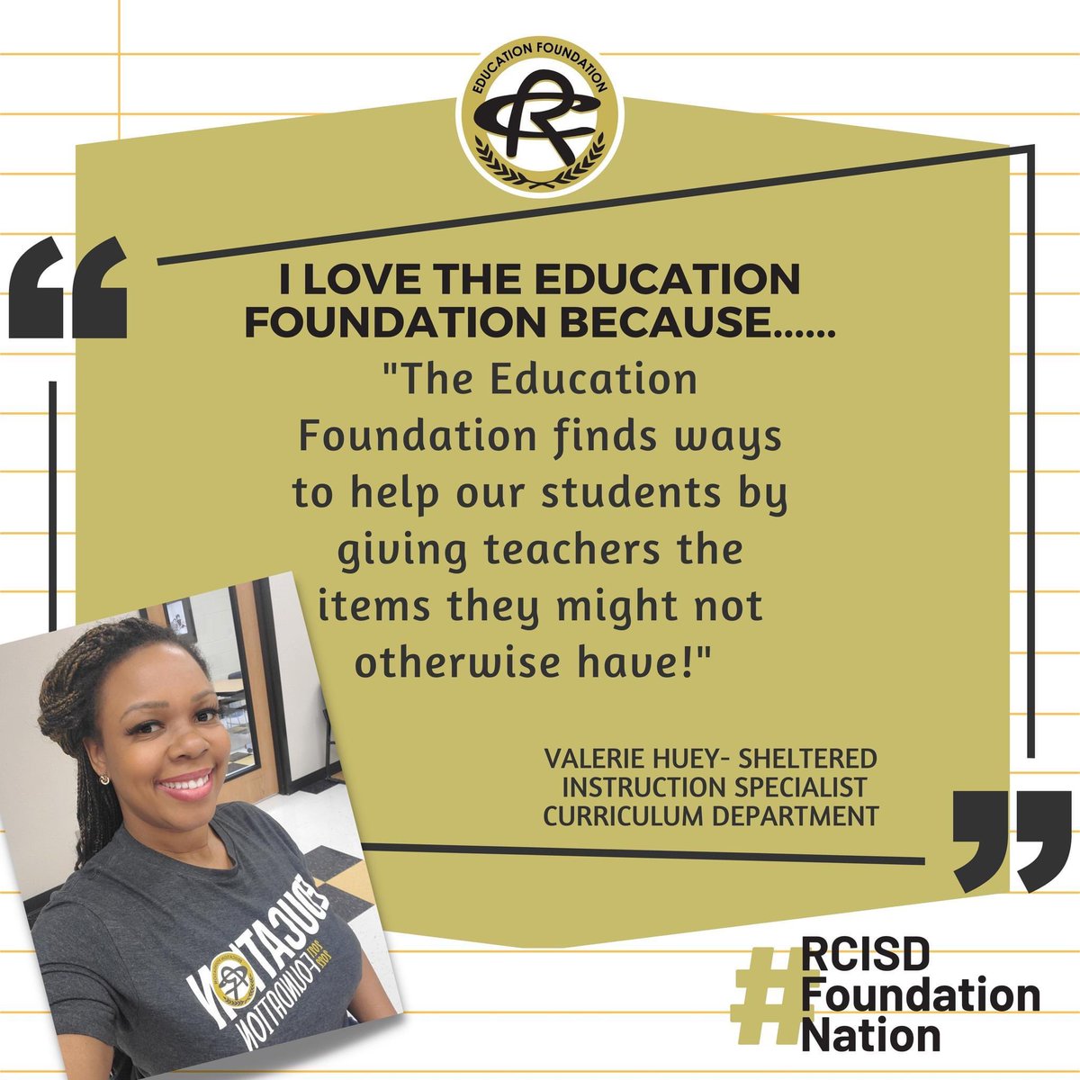 We currently have more than 730 staff members that generously give back to the Foundation monthly! In February some of them shared why! We are so thankful for their purposeful giving.
#RCISDFoundationNation