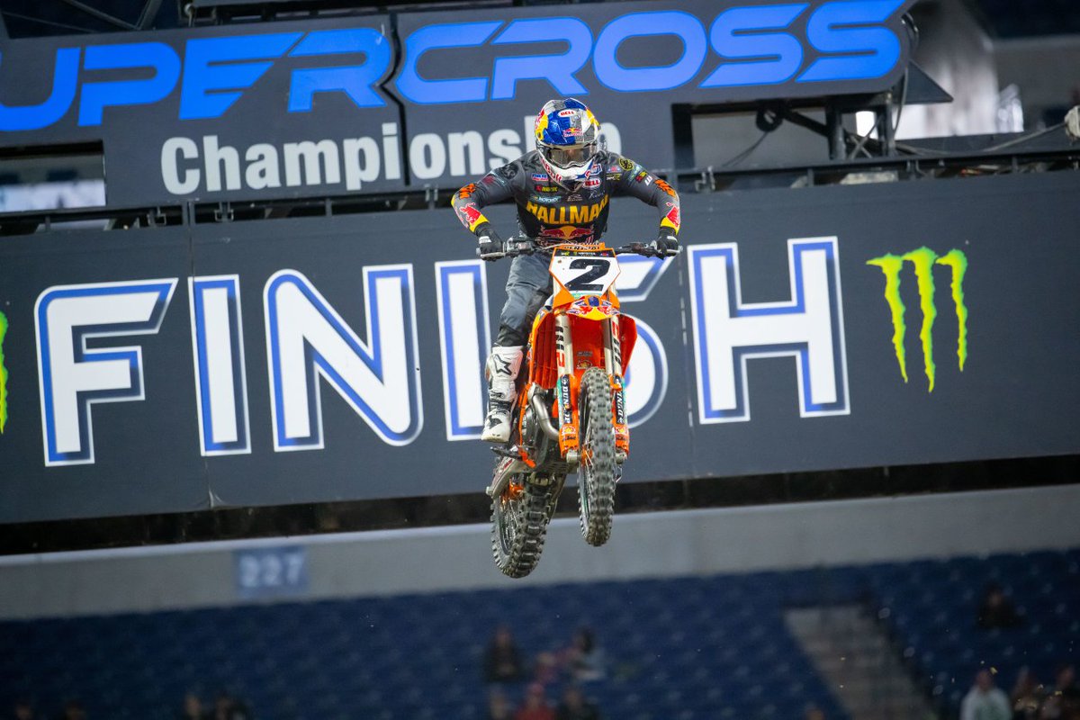 Sun_ENT's tweet photo. Cooper Webb charged into the championship points lead with a third-place finish in Indianapolis on his 2023 KTM 450 SX-F FACTORY EDITION! https://t.co/J1fqnZjt2M