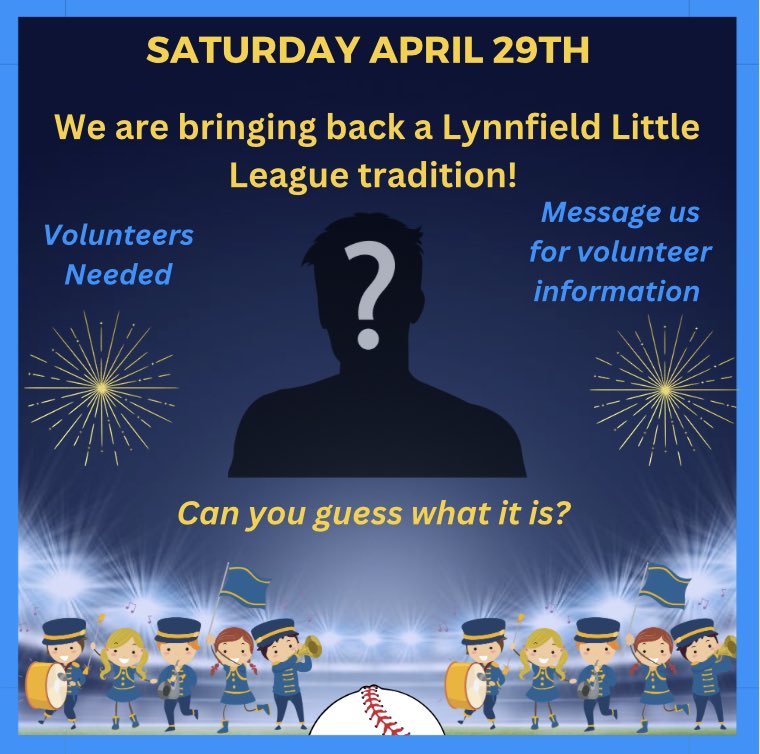 Can you guess what we are bringing back? 
#Volunteers needed, message us if interested. More details to follow in the weeks to come! #LynnfieldLittleLeague #LynnfieldBaseball #WorldBaseballClassic