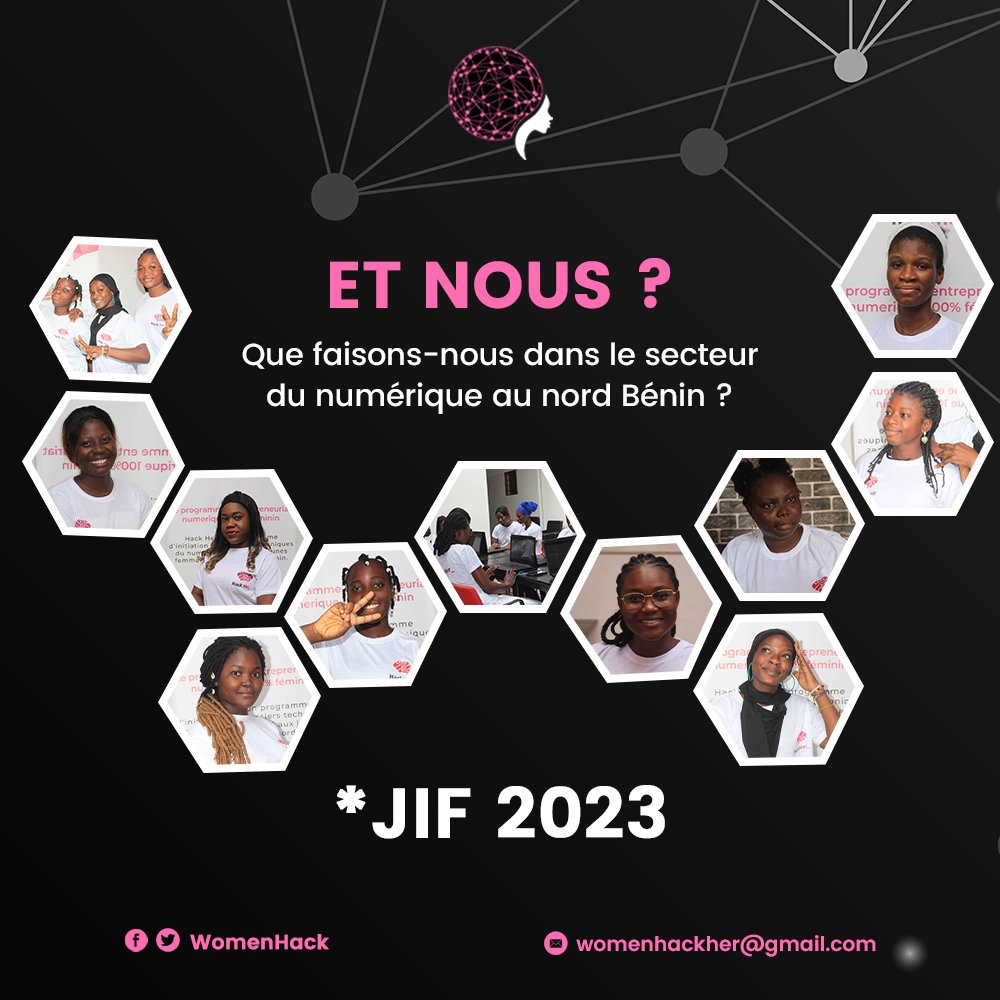 WomenHackbj's tweet photo. Campagne digitale Women Hack, Jour 8💪🏽❤️

Nous, que faisons-nous dans le secteur du numérique au nord Bénin 🥰 ?

https://t.co/EYIISQ7XNQ

#Tech4girl
#DigitalSkills
#Tech4Youth
#JIF2023
#WomenEmpowerment https://t.co/J47lcaFNKL
