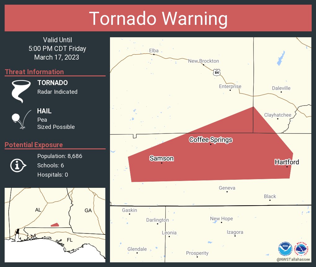 NWS Tornado on Twitter "Tornado Warning including Hartford AL, Samson