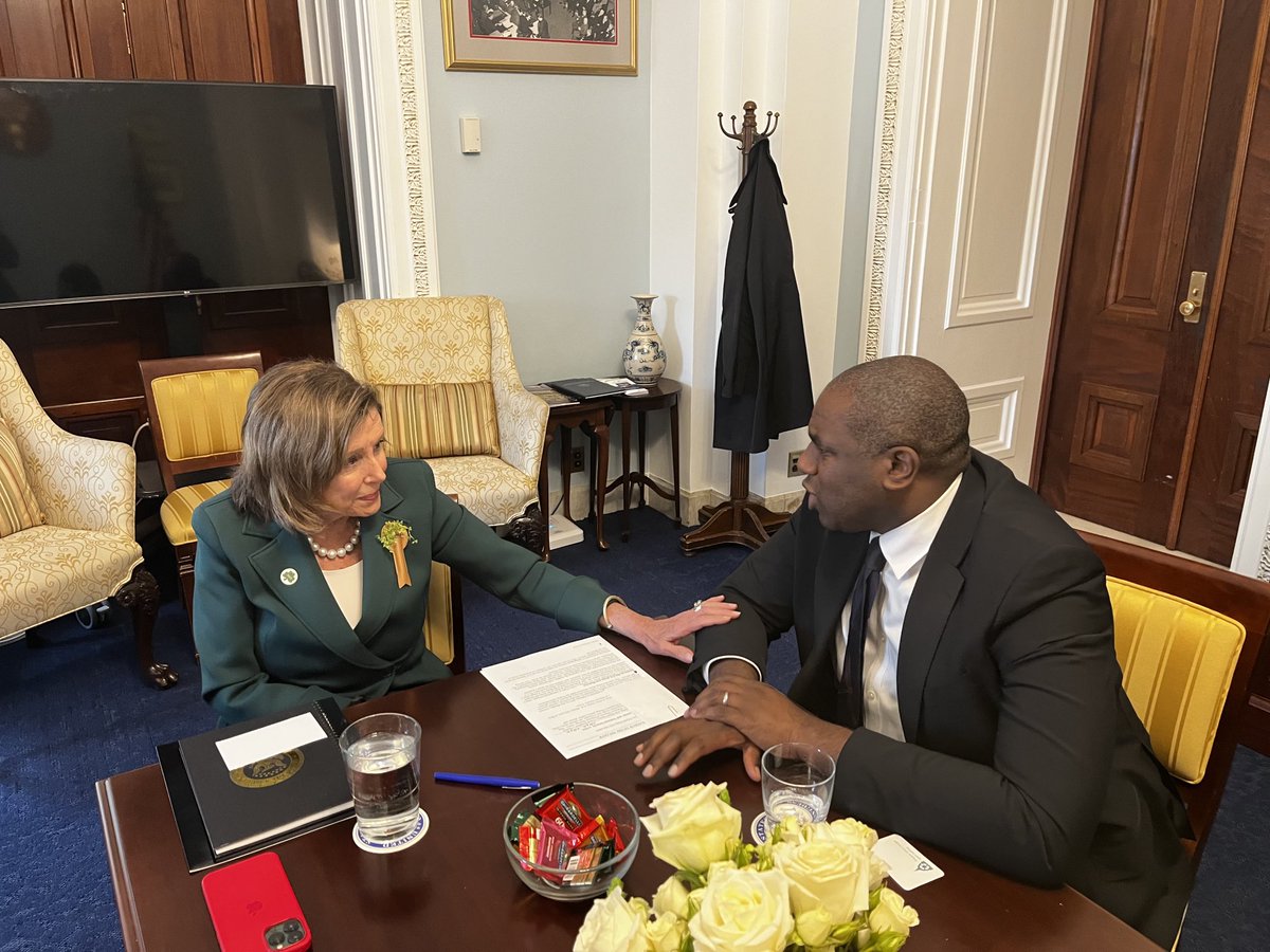 David Lammy (@DavidLammy) on Twitter photo 2023-03-17 21:30:58 Great to meet with my friend @SpeakerPelosi to talk the Northern Ireland Protocol, Ukraine, China and so much more. If both @UKLabourā© and the Democrats win our elections in 2024, together we can seize a progressive moment on the world stage. Great to meet with my friend @SpeakerPelosi to talk the Northern Ireland Protocol, Ukraine, China and so much more. If both @UKLabourā© and the Democrats win our elections in 2024, together we can seize a progressive moment on the world stage.