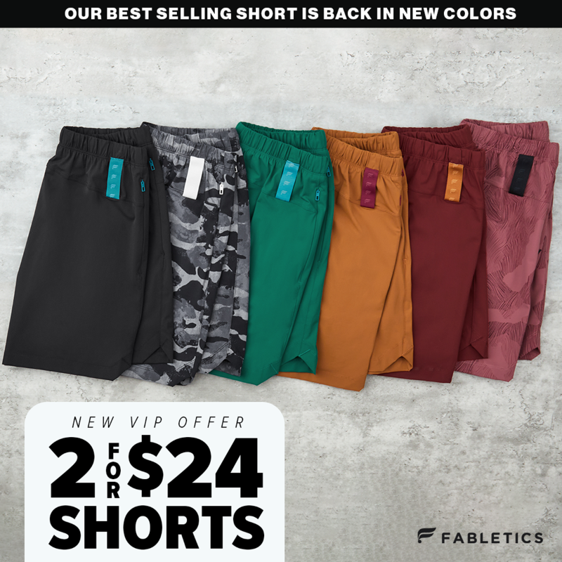 FABLETICS MEN on X: Like Lulu, but a third of the price! 🔥 New VIP  members get 2 for $24 shorts for a limited time!! / X