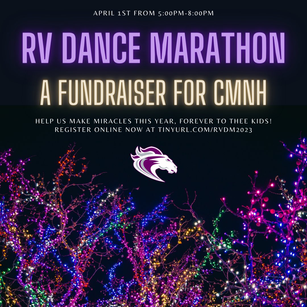 RVDanceMarathon's tweet photo. Only 15 days until our favorite day of the year! We will see you on April 1st for a night full of dancing, games, smiles, and fundraising for @CMNHospitals https://t.co/qKtNBvpies