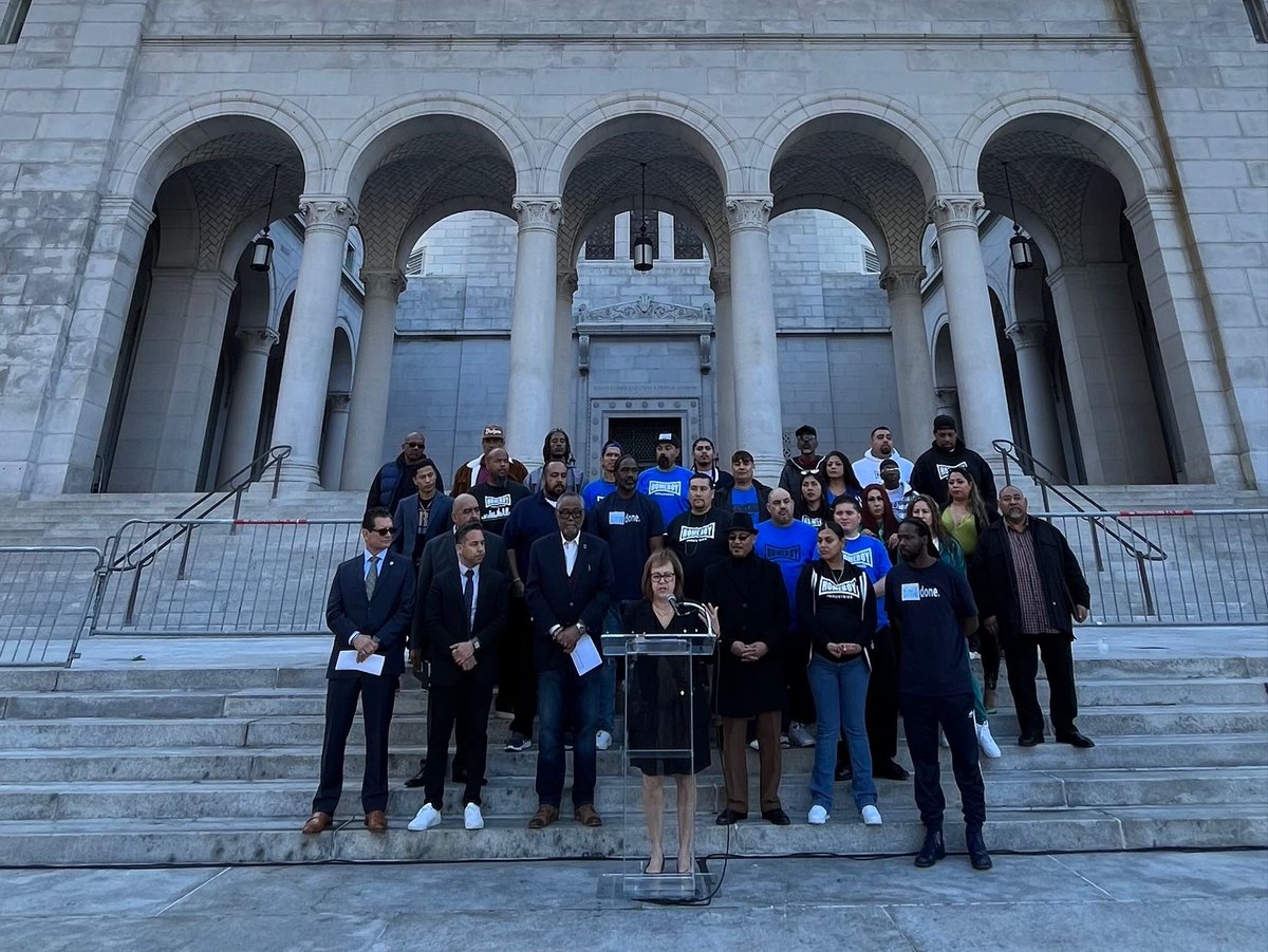 Our very own, Jessica Sanchez representing Homeboy at today's SB731 press conference alongside Senator Durazo. 😀