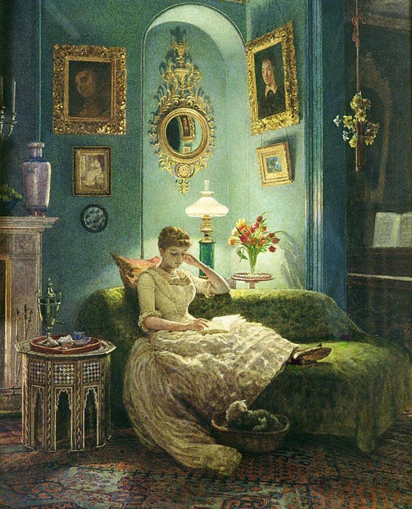 BookChatWeekly's tweet photo. Good night, dear Bibliophiles✨

from the cozy world of artist 
Edward John Poynter (1888) https://t.co/0RwYVYMaMV