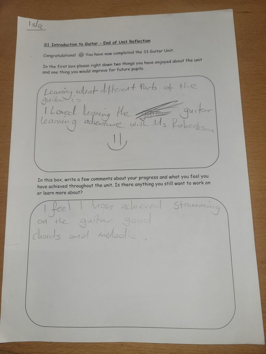 MissRobertson04's tweet photo. 1P1 have completed a guitar unit and have given great feedback on their learning! Looking forward to one more week at @brannock_high @BrannockArts to finish off what has been a great third year placement! 🎸🎶💜 https://t.co/3dWijznhE2
