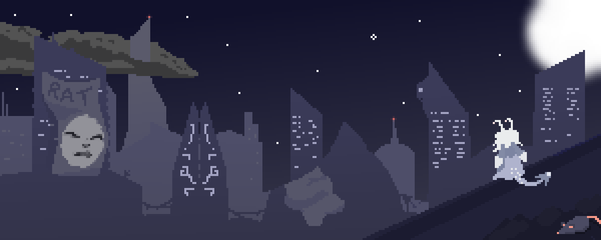 BlossBuck's tweet photo. FINALLY got some creative brain back and whipped up a lil doodad for @sasshages, having the lil gremlin boye sittin over a city. Hoping I can keep things rolling, maybe not on this scale but, look out for more! https://t.co/kEVtiWnOwL