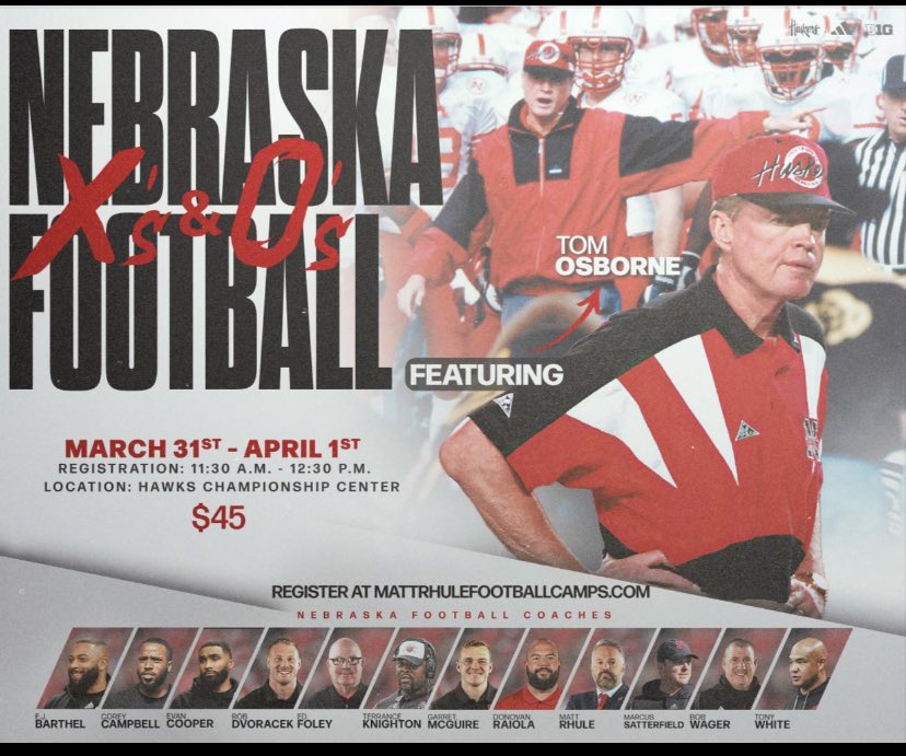 Two weeks away til the coaches clinic with <a href="/CoachMattRhule/">Matt Rhule</a> and #nebraska! #GBR