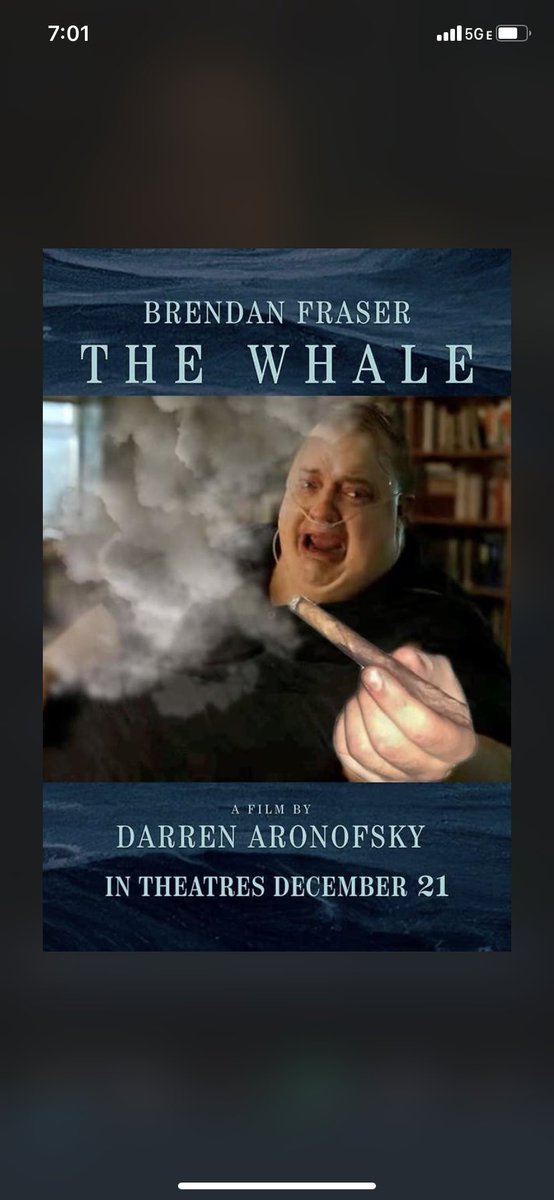 The best part of having Letterboxd Patron was getting to make this my poster for The Whale for at least a week before it got taken down