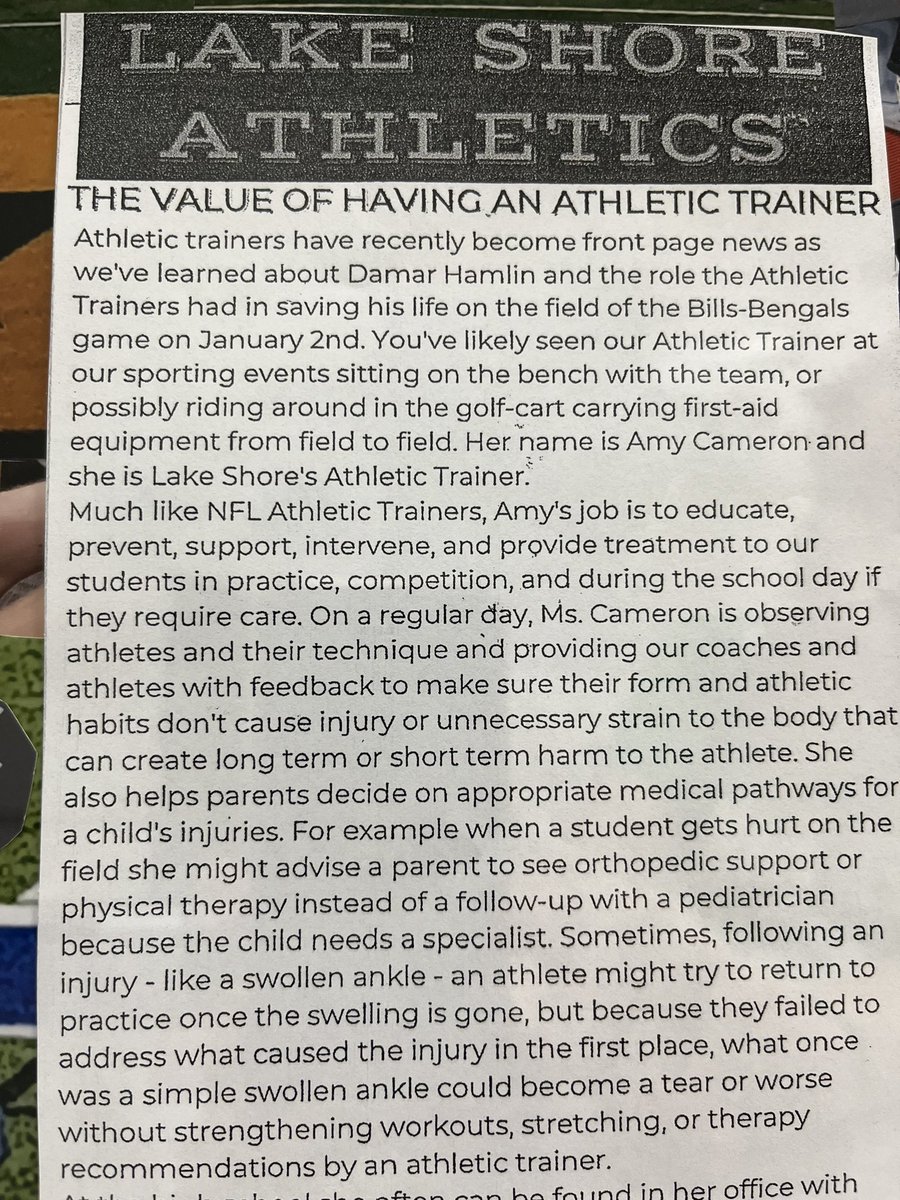 amycam830's tweet photo. Feeling the ❤️ &amp; appreciation today during National Athletic Training Month. Thank you @AthleticsLSC for the recognition, support &amp; most importantly seeing the value of having a FT AT for our student-athletes. #NATM2023 #theresanATforthat https://t.co/yQvfIpGmWV