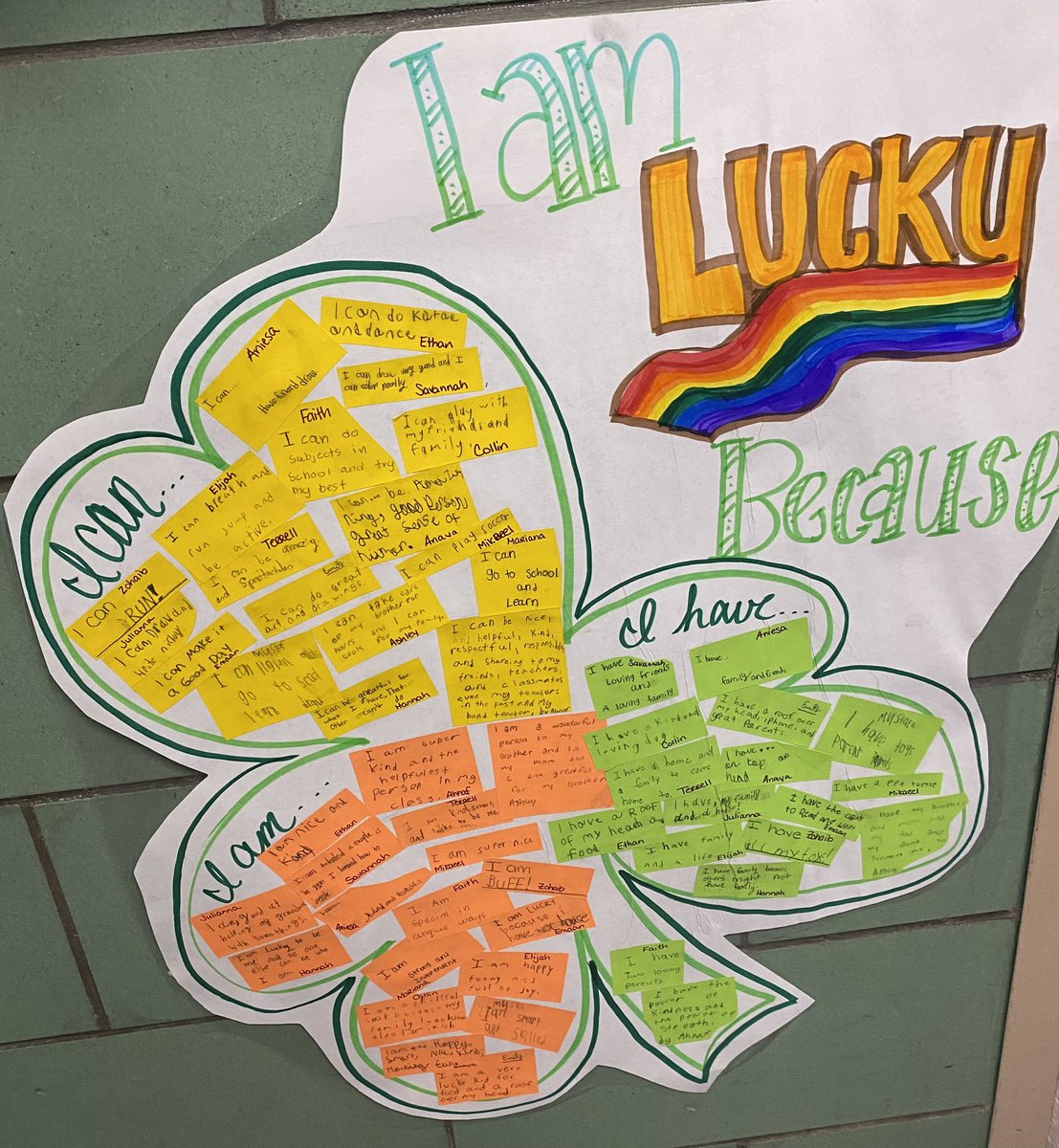 We are feeling lucky in Room 44!🍀<a href="/Ms_Byrnes5th/">Ms Byrnes</a> <a href="/HowellRoadVS13/">Howell Road Elementary School</a> #happeningathowell