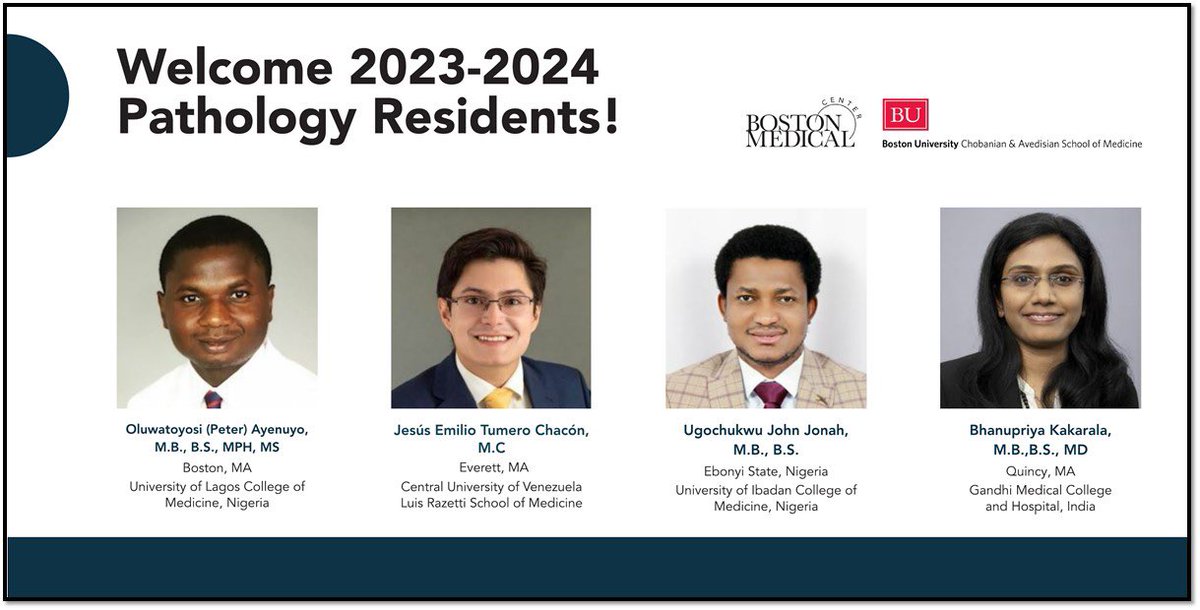 Congratulations to our incoming first year residents! We can’t wait to have you here! 🎉🥳🥰 
#Match2023 #PathMatch2023 #PathTwitter #MedTwitter <a href="/The_BMC/">Boston Medical Center</a> <a href="/BUMedicine/">Boston U Chobanian & Avedisian School of Medicine</a> <a href="/Bhanupriyakr/">Bhanupriya Kakarala</a> @UgochukwuJonah @DrAyenuyo_ <a href="/jesuschacon93/">Jesús Chacón</a>