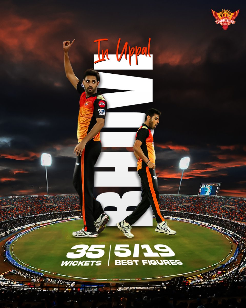 SunRisers's tweet photo. Bhuvi ane nenu. Haami isthunnaanu 🔥

#OrangeArmy, do you remember against which opposition our Swing King picked up the 5️⃣-fer? 😉

@BhuviOfficial | #OrangeFireIdhi #IPL2023 https://t.co/VYxiudN5pI