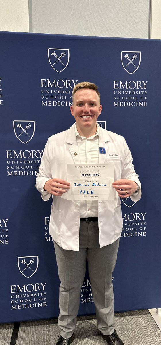 Matched <a href="/YaleIMed/">Yale Internal Medicine</a> for internal medicine residency!! it’s a good day #Match2023 <a href="/EmoryMedicine/">Emory School of Medicine</a>