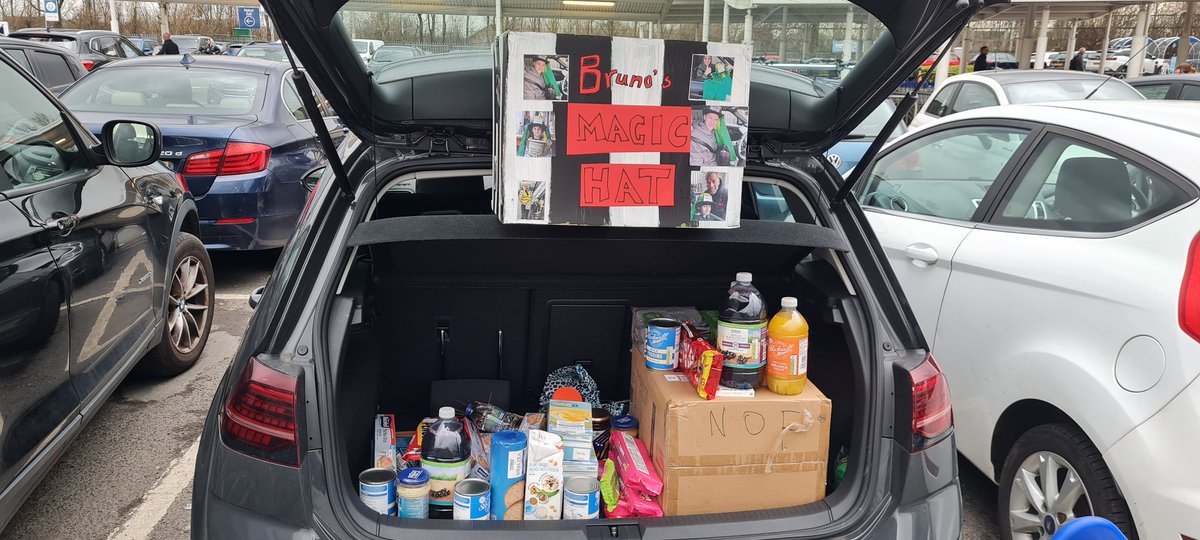 angbrady's tweet photo. @hodgsonaw @NUFCWomen @FalconsRugby @DameAllans 
Getting ready for Sunday's collection for #BrunosMagicHat aim of 1000 items to give to @WEFoodbank. The Yr 9s enjoyed making donation boxes. Huge thank you Karen Colley Community Champion @Tesco Kingston pk getting us started! https://t.co/paB51tfDHn