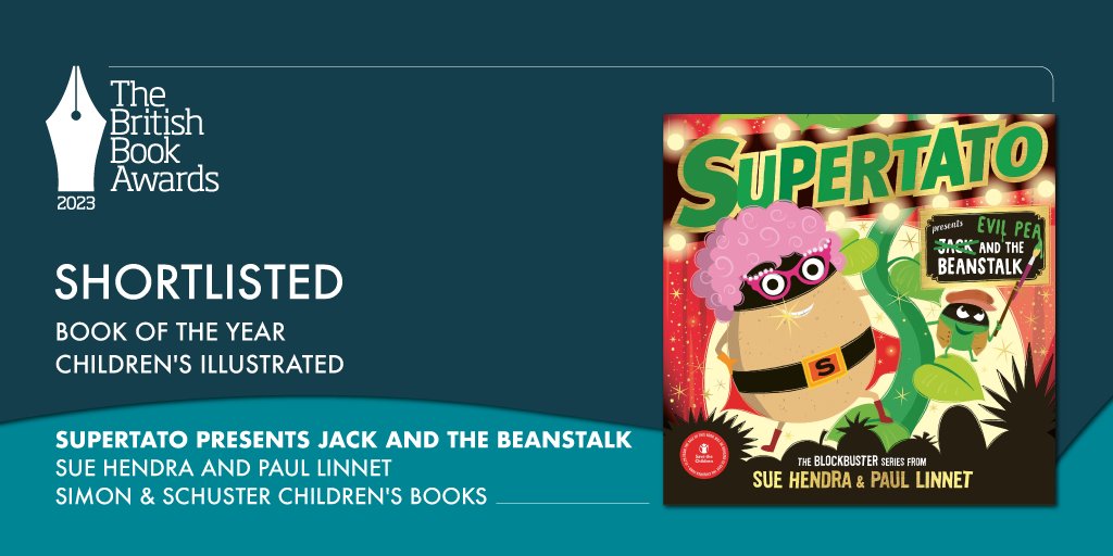 Ridiculously excited and proud to be shortlisted for the book of the year. Thanks to all the fabulous folks at @simonkids_UK. Good luck to the other shortlistees and Yippeee! to genius nitwit @PaulLinnet who came up with the idea for this crazy caper. #BritishBookAwards