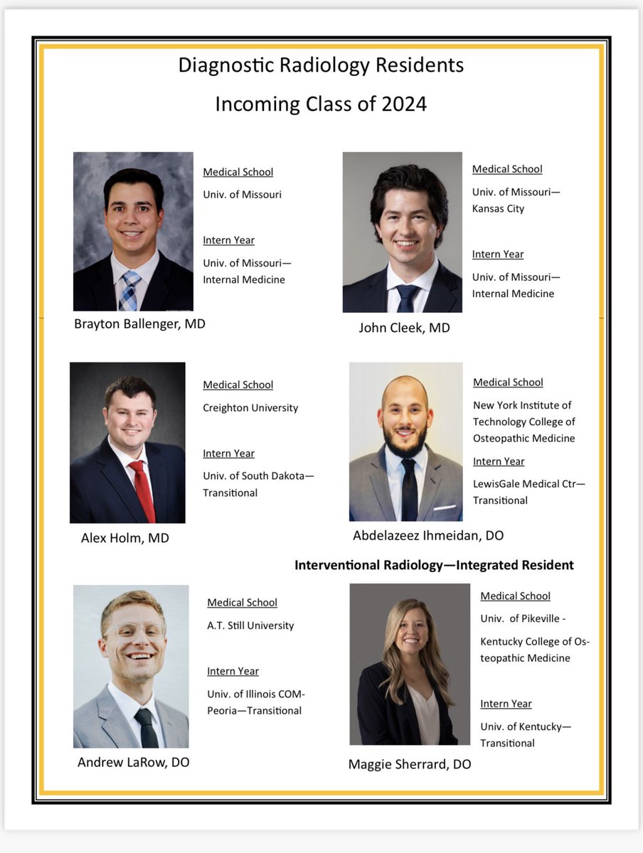 Shahrzad Azizaddini (@shahrzad_a1368) on Twitter photo Congratulations to next class of <a href="/mumedicine/">MU School of Medicine</a> diagnostic radiology and FIRST integrated IR/DR match! Congratulations to next class of <a href="/mumedicine/">MU School of Medicine</a> diagnostic radiology and FIRST integrated IR/DR match!