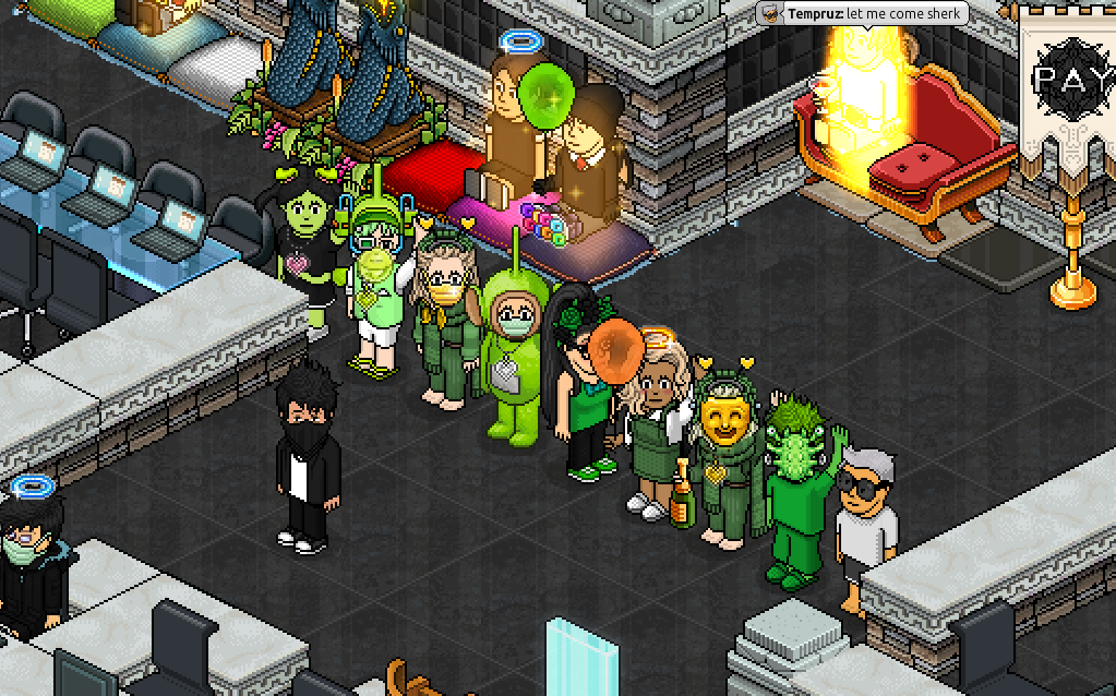 MilitaryInt6's tweet image. "Go green this St. Patty's Day — and enjoy the beer!"

Here's some snaps at @MilitaryInt6 Base, celebrating St. Patrick's Day! 🍀

#Habbo #StPatricksDay #MI6