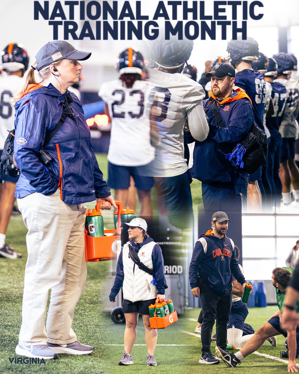 UVAFootball's tweet photo. 𝙃𝙖𝙥𝙥𝙮 𝙉𝙖𝙩𝙞𝙤𝙣𝙖𝙡 𝘼𝙩𝙝𝙡𝙚𝙩𝙞𝙘 𝙏𝙧𝙖𝙞𝙣𝙞𝙣𝙜 𝙈𝙤𝙣𝙩𝙝🧡💙

Thank you to our Sports Medicine/Athletic Training Staff for all that they do for us!
1.15.41🕊

#UVAStrong | #GoHoos⚔️ https://t.co/M5g7OjADZ0