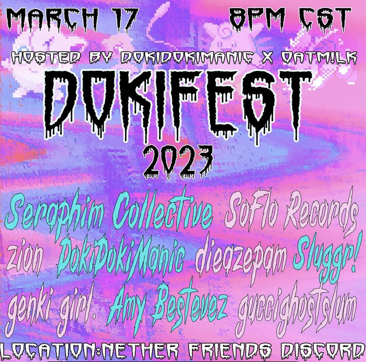 DokiManic's tweet photo. TONIGHT 8 cst , a fun url show w/ talent such as @DeadSluggr @Genkigrrrl @probablyzion @AMYBESTEVEZ @endcreed @guccighostslum @SoFloRecords @777seraphim777 🖤 come thru and bliss out to rad music! 
server: https://t.co/N5qjXSoHrG much love y’all! https://t.co/T2wpUIcIWp