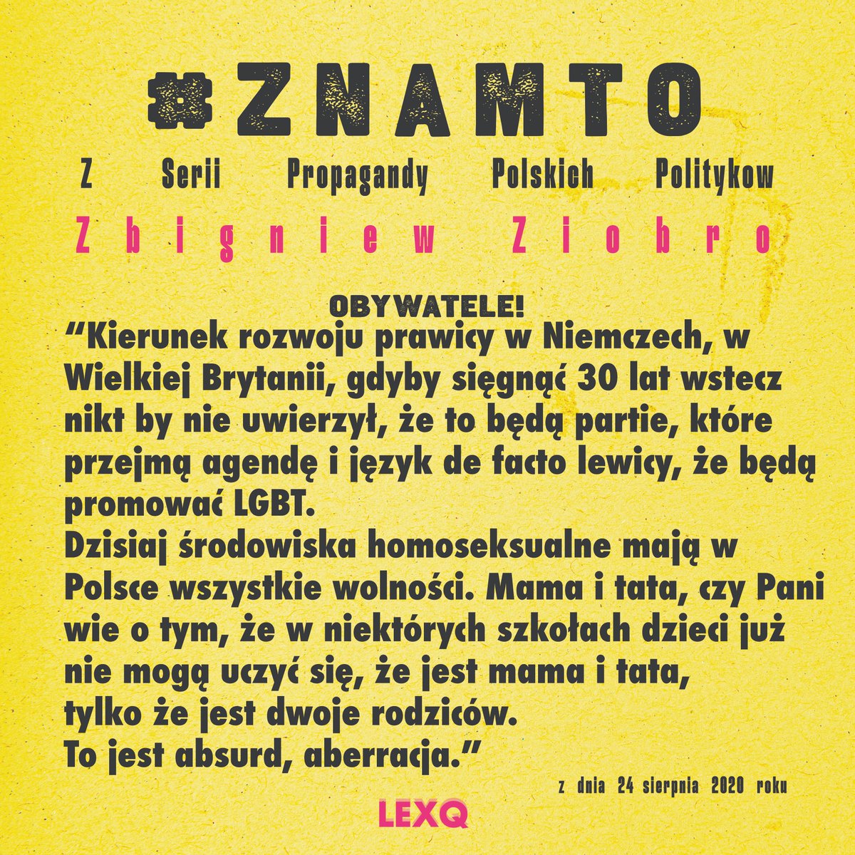LexQ_Official's tweet photo. Czy wiesz że w swoich wypowiedziach @ZiobroPL użył tych samych technik manipulacji, które pojawiały się w komunistycznej propagandzie?

Zobacz jak bierzemy wypowiedzi Ziobry na warsztat w naszym filmiku z udziałem @KSuchanow - https://t.co/WPoYtA3gBA
  #znamto #lexq https://t.co/XDdFiZW0e8