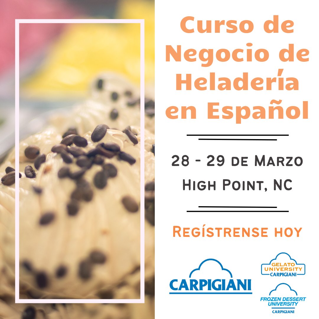 Esta clase para principiantes de 2 días está diseñada para cualquier persona que quiera aprender más sobre el increíble mundo de la elaboración de helados. Encuentra más información e inscríbete en
gelatouniversity.com/en/courses/int… o correo electrónico info@carpigiani-usa.com