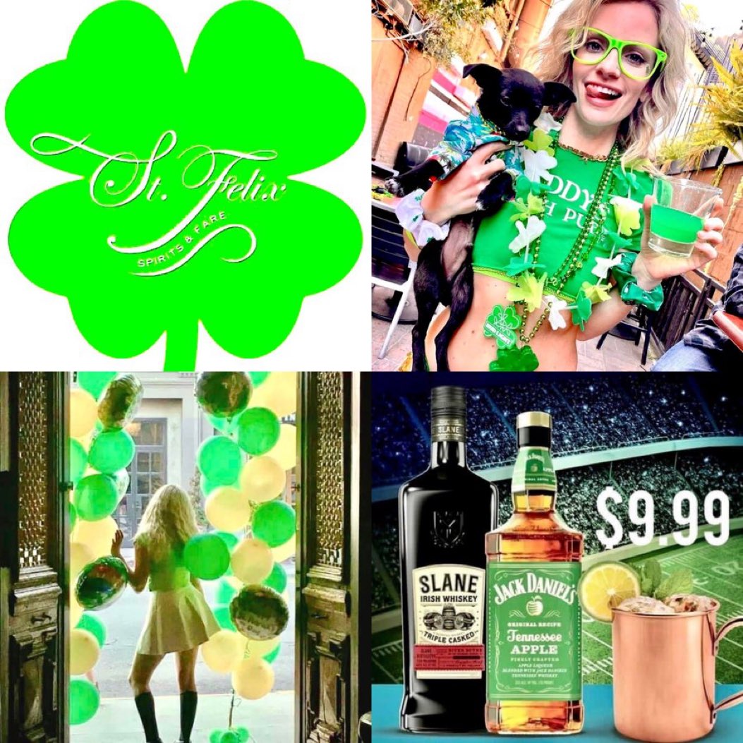 Our Annual St Patrick’s Day Bash at St Felix starts at 5pm Tonight! <a href="/JackDaniels_US/">Jack Daniel's</a> <a href="/MillerLite/">Miller Lite</a> Specials!  <a href="/slanewhiskey/">Slane Whiskey</a> will be flowing! 💚🍀🥂 #stfelix #stpatricksday #stpatricks #laevent #laevents #hollywoodevents #weho #westhollywood