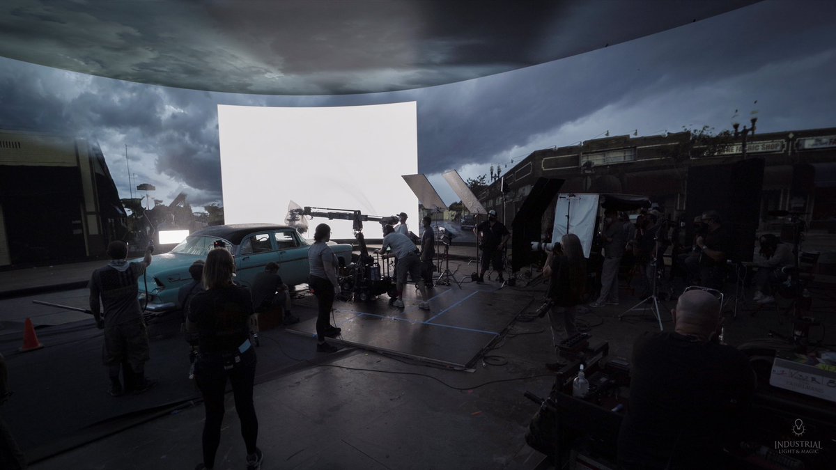 ILMVFX's tweet photo. Don’t miss these behind-the-scenes images featuring ILM’s exciting StageCraft work on Steven Spielberg’s #TheFabelmans. Own it now on Digital and Blu-ray with exclusive Bonus Content. https://t.co/56Eq3gazes