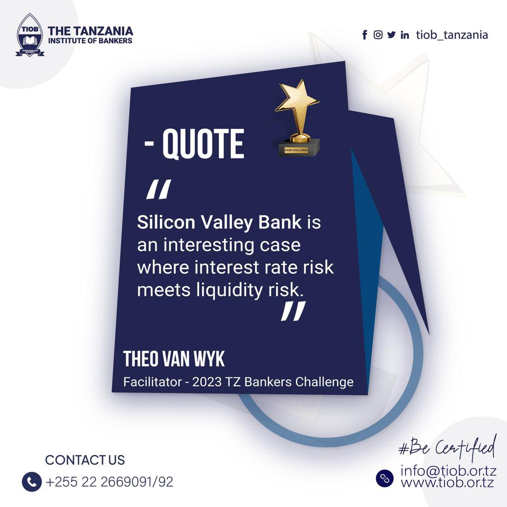 tiob_tanzania's tweet photo. Quote of the day -Tanzania Bankers Challenge

#SVB
#FDIC
#BOTB
#semifinals
#TanzaniaBankersChallenge https://t.co/kJOsnTAhme