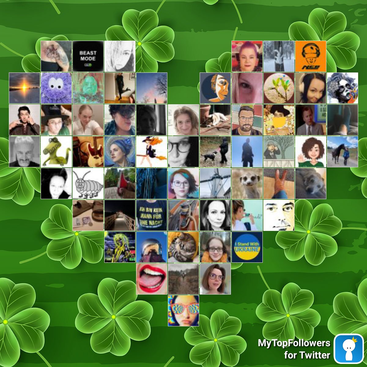 noergel1976's tweet photo. Meine größten fantastischen Follower #mytopfollowers #StPatricksD @Sandra_Hex @JMB91559090 @esherzje @Pflegeline @SeraTandien @nukemempire @0809cz @flanelllappchen @Sankt_Mama @NicoleB68194580 https://t.co/h6Pb7f0qvO