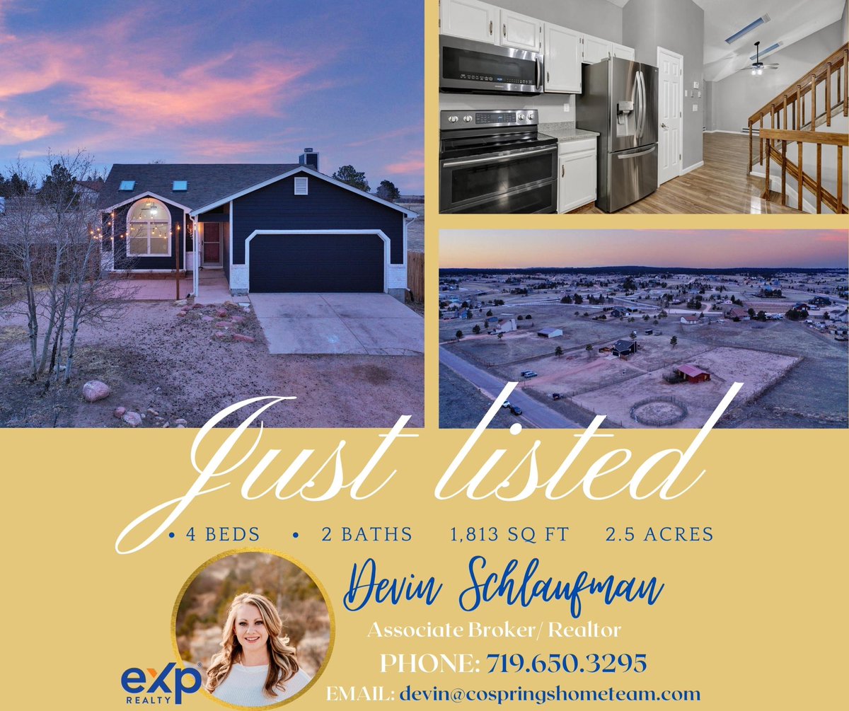 DevinSchlaufman's tweet photo. JUST LISTED!!! Adorable home on 2.5 acres with a barn! 
#justlisted #realestatewithdevin #cosrealtor #land #icanhelpyoutoo #callme 719.6503295
https://t.co/zyJ5xCJSko https://t.co/WG7Z42oeGM