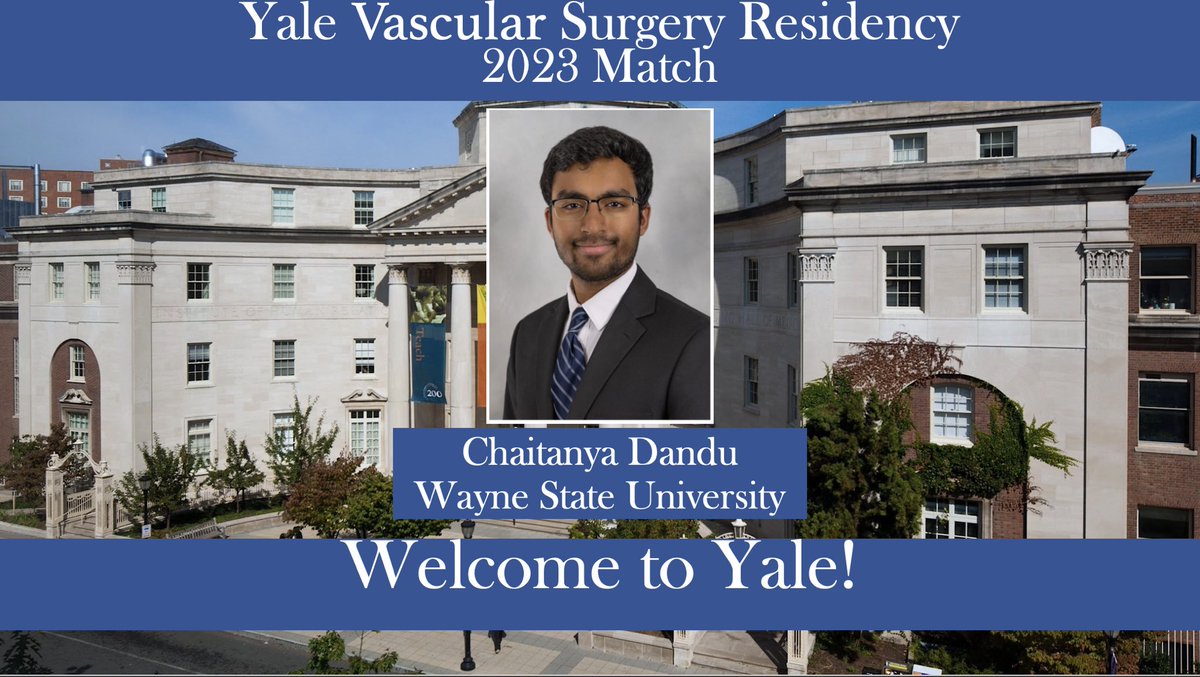 Yale Vascular Surgery & Endovascular Therapy (@yalevascular) on Twitter photo We are so excited to welcome Chaitanya Dandu to <a href="/YaleSurgery/">Yale Surgery</a> as our incoming vascular surgery resident!
#Match2023 We are so excited to welcome Chaitanya Dandu to <a href="/YaleSurgery/">Yale Surgery</a> as our incoming vascular surgery resident!
#Match2023