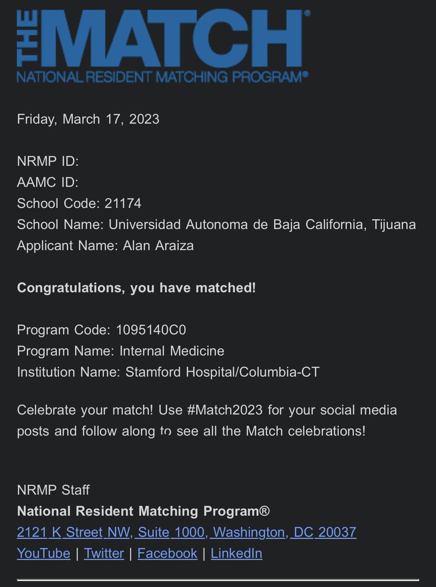 So excited to announce that I’ll be heading to Stamford, CT, to complete my residency training in Internal Medicine at Stamford Hospital!
Thank you to my mentors, my friends, my family, and everyone who was part of this journey.
#Match2023 #InternalMedicine