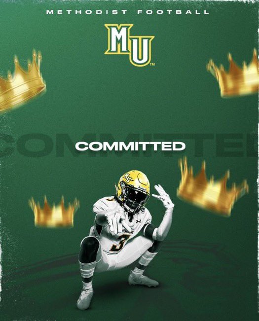 Excited to say I’ll be committing to <a href="/Methodist_FB/">Methodist University FB</a>! I would like to thank God, family and coaches! <a href="/_Coach_Rad/">Brian Radakovich</a> <a href="/CoachKwill/">Keven Williams</a>