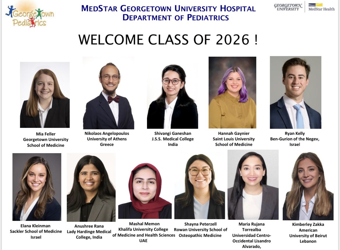 kbhawkins1's tweet image. I’m excited to announce the newest members of #GeorgetownPediatrics #Match2023 #FutureFAAP  #Pediatrician #GUMatch #HOYA @MedStarGUH @GUMedicine