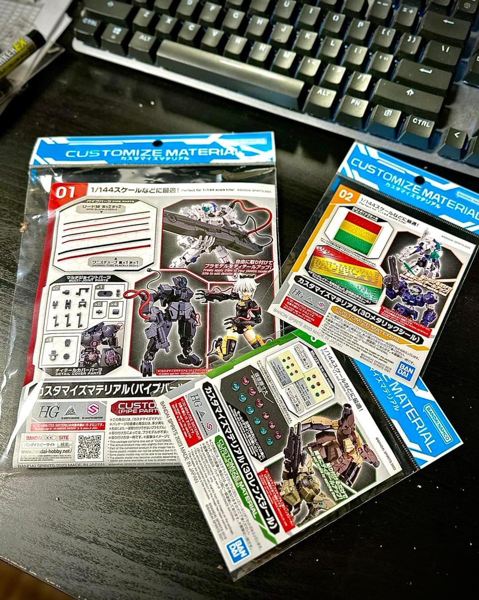 ArgamaHobby's tweet image. NEW!  Customize Material from Bandai for you to upgrade the details of your 30MM/MS and HG Gundam kits!  Easy add-ons.  Very cool stuff!

#hobbystore #argamahobby #canada #toronto #gunpla #gundam #ガンプラ好きな人と繋がりたい #ガンダム #gundamcommunity #gundambuilder #高達 #鋼彈